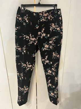 Cynthia Rowley Black Floral Slim Pants